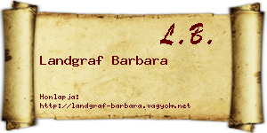 Landgraf Barbara névjegykártya